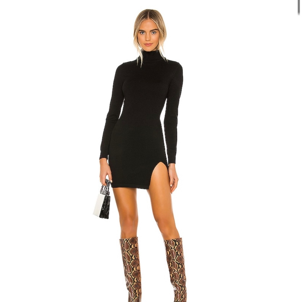Lover And Friends Black Mini Sweater Dress